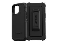 OtterBox Defender Series - Baksidedeksel for mobiltelefon - robust - 50 % resirkulert plast, polykarbonat, syntetisk gummi - svart - for Apple iPhone 13 mini 77-84372