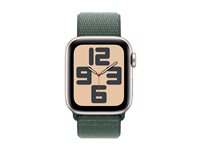 Apple Watch SE (GPS) - 2. generasjon - 40 mm - stjernelysaluminium - smartklokke med sportssløyfe - myk dobbeltlagsnylon - innsjø grønn - håndleddstørrelse: 130-200 mm - 32 GB - Wi-Fi 4, Bluetooth - 26.4 g MXEH3QN/A