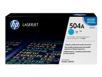 HP 504A - Cyan - original - LaserJet - tonerpatron (CE251A) - for Color LaserJet CM3530 MFP, CM3530fs MFP, CP3525, CP3525dn, CP3525n, CP3525x CE251A