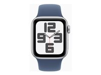 Apple Watch SE (GPS) - 2. generasjon - 40 mm - sølvaluminium - smartklokke med sportsbånd - fluorelastomer - denim - båndbredde: M/L - 32 GB - Wi-Fi 4, Bluetooth - 26.4 g MXED3QN/A