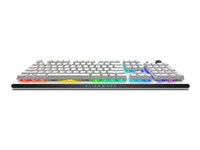 Alienware Tri-Mode AW920K - Tastatur - AlienFX per nøkkel RGB / 16,8 millioner farger - trådløs - 2.4 GHz, Bluetooth 5.1, USB - QWERTY - amerikansk engelsk - tastsvitsj: CHERRY MX Red - månelys AW920K-W-WW