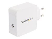 StarTech.com USB C Wall Charger, USB C Laptop Charger 60W PD, 6ft/2m Cable, Universal Compact Type C Power Adapter, Dell XPS/Lenovo X1 Carbon, HP EliteBook, MacBook, USB IF/CE Certified - 60W PD3.0 Wall Charger (WCH1CEU) - Strømadapter - 60 watt - 3 A (24 pin USB-C) - på kabel: USB-C WCH1CEU