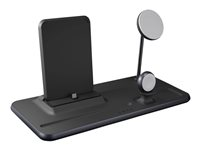 ZENS 4-in-1 - Trådløst ladestativ - iPad + MagSafe trådløs lader + AC-strømadapter - 15 watt - svart - for Apple AirPods with MagSafe Charging Case; AirPods Pro; iPhone 12, 13, 14 ZEDC21B/00