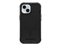 OtterBox Defender Series - Baksidedeksel for mobiltelefon - MagSafe-samsvar - silikon - svart - for Apple iPhone 13, 14, 15 77-97673