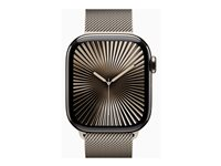 Apple Watch Series 10 (GPS + Cellular) - 42 mm - naturlig titan - smartklokke med fint strikket løkke - nett av rustfritt stål - naturlig - håndleddstørrelse: 130-180 mm - 64 GB - LTE, Wi-Fi 4, UWB, Bluetooth - 4G - 34.4 g MWXF3QN/A