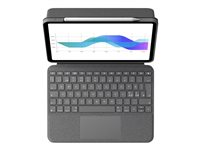 Logitech Folio Touch - Tastatur og folioveske - med styrepute - bakbelysning - Apple Smart connector - QWERTY - Pan Nordic - grafitt - for Apple 11-inch iPad Pro (1. generasjon, 2. generasjon) 920-009750