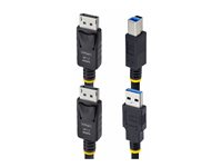 StarTech.com 6ft (1.8m) DisplayPort and USB 5Gbps KVM Cable - Tastatur / video / musekabel (KVM) - DisplayPort, USB-type A (hann) til DisplayPort, USB Type B (hann) - 1.8 m - 4K 60Hz støtte, HDR10-støtte - svart DU1226-KVM-CABLE