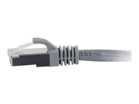 C2G Cat6a Booted Shielded (STP) Network Patch Cable - Koblingskabel - RJ-45 (hann) til RJ-45 (hann) - 10 m - STP - CAT 6a - formstøpt, uten hindringer, flertrådet - grå 89922