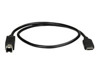 StarTech.com USB C to USB B Printer Cable - 1.6 ft / 0.5m - USB C Printer Cable - USB C to USB B Cable - USB Type C to Type B (USB2CB50CM) - USB-kabel - 24 pin USB-C (hann) til USB-type B (hann) - Thunderbolt 3 / USB 2.0 - 50 cm - svart USB2CB50CM