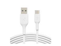 Belkin BoostCharge - USB-kabel - 24 pin USB-C (hann) til USB (hann) - 1 m - hvit CAB001BT1MWH