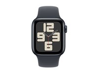 Apple Watch SE (GPS) - 2. generasjon - 40 mm - midnattsaluminium - smartklokke med sportsbånd - fluorelastomer - midnatt - båndbredde: M/L - 32 GB - Wi-Fi 4, Bluetooth - 26.4 g MXE93QN/A