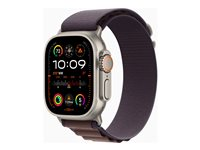 Apple Watch Ultra 2 - 49 mm - titan - smartklokke med Alpine Loop - tekstil - indigo - båndbredde: L - 64 GB - LTE, Wi-Fi, Bluetooth, UWB - 4G - 61.4 g MREW3DH/A