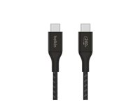 Belkin BoostCharge - USB-kabel - 24 pin USB-C (hann) til 24 pin USB-C (hann) - USB 2.0 - 2 m - opp til 240 W strømforsyningsstøtte - svart CAB015BT2MBK