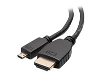 C2G 6ft HDMI to Micro HDMI Cable with Ethernet - High Speed HDMI Cable - HDMI-kabel med Ethernet - 19 pin micro HDMI Type D hann til HDMI hann - 1.83 m - skjermet - svart 50615