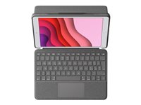 Logitech Combo Touch - Tastatur og folioveske - med styrepute - bakgrunnsbelyst - Apple Smart connector - QWERTY - Italiensk - grafitt - for Apple 10.2-inch iPad (7. generasjon, 8. generasjon, 9. generasjon) 920-009626