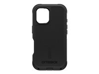 OtterBox Defender Series - Baksidedeksel for mobiltelefon - MagSafe-samsvar - silikon - svart - for Apple iPhone 16 77-95961