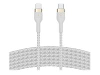 Belkin BoostCharge - USB-kabel - 24 pin USB-C (hann) til 24 pin USB-C (hann) - 3 m - hvit CAB011BT3MWH