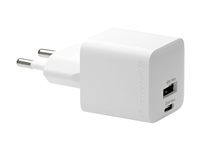 dbramante1928 re-charge - Strømadapter - 25 watt - 2 utgangskontakter (24 pin USB-C, USB) - hvit - Europa CH18EUWH7095