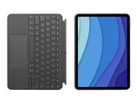 Logitech Combo Touch - Tastatur og folioveske - med styrepute - bakgrunnsbelyst - Apple Smart connector - QWERTY - Spansk - Oxford-grå - for Apple 11-inch iPad Pro (1. generasjon, 2. generasjon, 3. generasjon) 920-010145