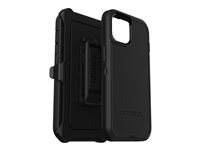 OtterBox Defender Series - Baksidedeksel for mobiltelefon - robust - MagSafe-samsvar - polykarbonat, syntetisk gummi - svart - for Apple iPhone 13, 14, 15 77-92556