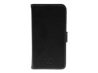 Insmat Exclusive Flip Case - Lommebok for mobiltelefon - ekte skinn - svart - for Samsung Galaxy Xcover 4 650-2571