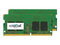 Crucial - DDR4 - sett - 8 GB: 2 x 4 GB - SO DIMM 260-pin - 2400 MHz / PC4-19200 - CL17 - 1.2 V - ikke-bufret - ikke-ECC CT2K4G4SFS824A