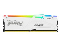 Kingston FURY Beast RGB - DDR5 - modul - 16 GB - DIMM 288-pin - 5600 MHz / PC5-44800 - CL40 - 1.25 V - ikke-bufret - on-die ECC - hvit KF556C40BWA-16