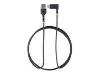 StarTech.com 6ft (2m) USB A to C Charging Cable Right Angle, Heavy Duty Fast Charge USB-C Cable, USB 2.0 A to Type-C, Durable and Rugged Aramid Fiber, 3A, S20/iPad/Pixel - High Quality USB Charging Cord (R2ACR-2M-USB-CABLE) - USB-kabel - USB (hann) rett til 24 pin USB-C (hann) rettvinklet - Thunderbolt 3 / USB 2.0 - 3 A - 2 m - USB Power Delivery (60W) - svart R2ACR-2M-USB-CABLE