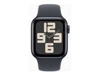 Apple Watch SE (GPS + Cellular) - 2. generasjon - 40 mm - midnattsaluminium - smartklokke med sportsbånd - fluorelastomer - midnatt - båndbredde: M/L - 32 GB - LTE, Wi-Fi 4, Bluetooth - 4G - 27.8 g MXGD3QN/A