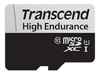 Transcend 350V - Flashminnekort (SD-adapter inkludert) - 64 GB - UHS-I U1 / Class10 - microSDXC UHS-I TS64GUSD350V