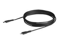 StarTech.com 6 ft(2m) Durable Black USB-C to Lightning Cable, Heavy Duty Rugged Aramid Fiber USB Type A to Lightning Charger/Sync Power Cord, Apple MFi Certified iPad/iPhone 12 Pro Max - iPhone 7/8/11/11 Pro - Lightning-kabel - Lightning hann til 24 pin USB-C hann - 2 m - svart RUSBCLTMM2MB