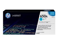 HP 650A - Cyan - original - LaserJet - tonerpatron (CE271A) - for Color LaserJet Enterprise CP5520, CP5525, M750 CE271A