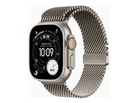 Apple Watch Ultra 3 - 49 mm - naturlig titan - Ja smartklokke med fint strikket løkke - båndbredde: S - 64 GB - LTE, NFC, Wi-Fi 4, UWB, Bluetooth - 5G - 61.6 g MEWW4DH/A