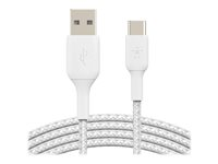 Belkin BoostCharge - USB-kabel - 24 pin USB-C (hann) til USB (hann) - 3 m - hvit CAB002BT3MWH