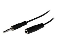 StarTech.com 1m Slim 3.5mm Stereo Extension Audio Cable - M/F - Mini stereo Extension - 3.5mm Extension - heaDPhone Ext cord (MU1MMFS) - Lydforlengelseskabel - mini-phone stereo 3.5 mm hann til mini-phone stereo 3.5 mm hunn - 1 m - svart - for P/N: MU15MMS, MU6MMS, SV211DPUA, SV211DPUA4K, SV211HDUA4K MU1MMFS