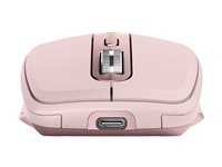 Logitech MX Anywhere 3 - Mus - laser - 6 knapper - trådløs - Bluetooth, 2.4 GHz - USB trådløs mottaker - rosa 910-005990