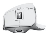 Logitech Master Series MX Master 3S for Mac - Mus - ergonomisk - optisk - 7 knapper - trådløs - Bluetooth, 2.4 GHz - blekgrå - for Apple MacBook 910-006572