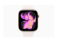 Apple Watch Series 11 (GPS) - 46 mm - rosegull aluminium - smartklokke med sportsbånd - fluorelastomer - lett rouge - båndbredde: S/M - 64 GB - Bluetooth, Wi-Fi 4, UWB - 37.8 g MEV64QN/A