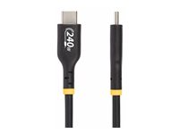 StarTech.com 1m USB C Charging Cable, USB-IF Certified USB-C Cable, 240W - USB-kabel - 24 pin USB-C (hann) til 24 pin USB-C (hann) - USB 2.0 - 48 V - 5 A - 1 m - utvidet effektområde (EPR), USB Power Delivery (240 W), støtte for Power Delivery 3,1 - svart USB2EPR1M