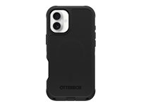 OtterBox Defender Series - Baksidedeksel for mobiltelefon - MagSafe-samsvar - silikon - svart - for Apple iPhone 16 Plus 77-95952