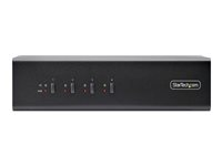StarTech.com 4-Port Dual-Monitor DisplayPort KVM Switch, 4K 60Hz, 2x USB 5Gbps Hub Ports, 2x USB 2.0 HID Ports, Hotkey and Push-Button Switching, TAA Compliant - 3.5mm Audio, HDCP (P4DD46A2-KVM-SWITCH) - KVM / lydsvitsj - 4 x KVM/lyd/USB - 1 lokalbruker - stasjonær - TAA-samsvar P4DD46A2-KVM-SWITCH