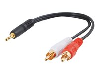 C2G Value Series Y-Cable - Audioadapter - mini-phone stereo 3.5 mm hann til RCA hann - skjermet - svart 80132