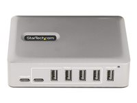 StarTech.com 7-Port USB-C Hub, 5x USB-A + 2x USB-C, Self-Powered w/ 65W Power Supply, USB 3.1 10Gbps Hub w/ BC1.2 Charging, Desktop/Laptop USB Hub with 3ft Locking USB-IF Certified Cable - USB Expansion Hub (10G5A2CS-USB-C-HUB) - Hub - 5 x USB 3.2 Gen 2 + 2 x USB-C 3.2 Gen 2 - stasjonær 10G5A2CS-USB-C-HUB