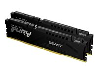 Kingston FURY Beast - DDR5 - sett - 64 GB: 2 x 32 GB - DIMM 288-pin - 6000 MHz / PC5-48000 - CL30 - 1.4 V - ikke-bufret - on-die ECC - svart KF560C30BBEK2-64