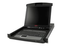 APC LCD Console - KVM-konsoll med KVM-svitsj - 16 porter - PS/2 - 17" - kan monteres i rack - VGA - svart - 1U - for P/N: AR3106SP, SMX1000C, SMX1500RM2UC, SMX1500RM2UCNC, SMX750C, SMX750CNC, SRT5KRMXLW-TW AP5816