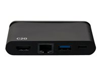 C2G USB C Dock with HDMI, USB, Ethernet, USB C & Power Delivery up to 100W - Dokkingstasjon - USB-C / Thunderbolt 3 - HDMI - 1GbE C2G54455