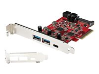 StarTech.com 5-Port USB PCIe Card, 10Gbps USB 3.1 Gen 2 PCIe Card w/ 1x USB-C & 2x USB-A, 1x 2 Port IDC (Internal 5Gbps USB Header Expansion), USB C PCIe Card, PCI Express USB Controller - Windows/macOS/Linux (PEXUSB312A1C1H) - USB-adapter - PCIe 3.0 x4 - USB-C 3.1 Gen 2 x 2 + USB-C 3.2 Gen 2 x 1 - rød PEXUSB312A1C1H