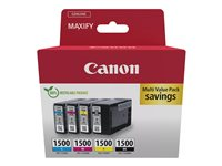 Canon PGI-1500 BK/C/M/Y Multipack - 4-pack - svart, gul, cyan, magenta - original - blekkbeholder - for MAXIFY MB2050, MB2150, MB2155, MB2350, MB2750, MB2755 9218B006