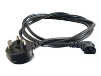 C2G 1m 18 AWG UK 90° Power Cord (IEC320C13R to BS 1363) - Strømkabel - power IEC 60320 C13 til BS 1363 (hann) vinklet - 1 m - svart C2G82035