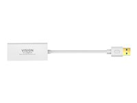 Vision TC-USBETH - Nettverksadapter - USB 3.0 - Gigabit Ethernet x 1 - hvit TC-USBETH